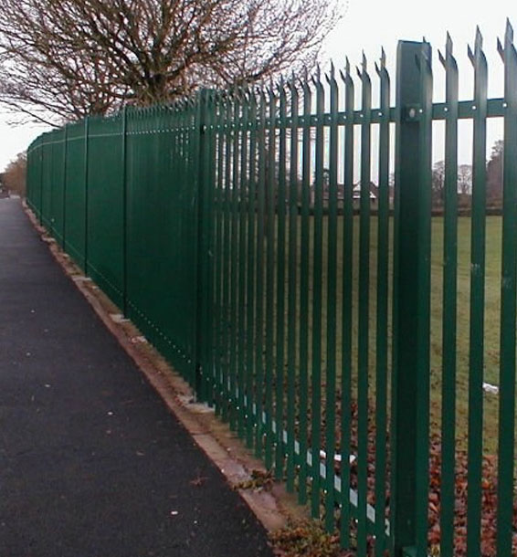 Steel palisade fence installed by Farm & Fencing, that provides a lasting, secure boundary to a residential property.