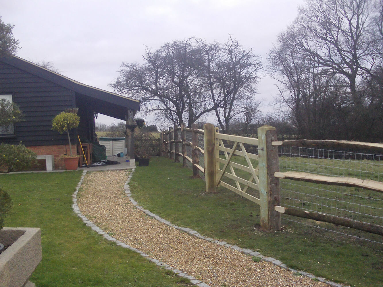 Image of industrial cleft chestnut fencing posts