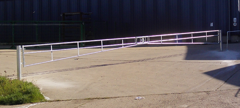 Concrete barrier gates installed on commercial yard