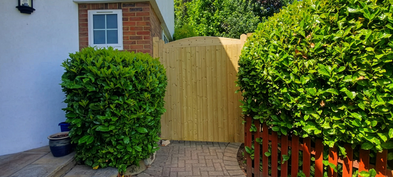 Custom timber side gate installed at residential property