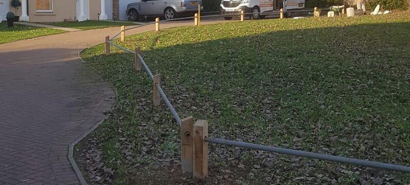 Oak Timber Knee Rail Installed for Uttlesford District Council