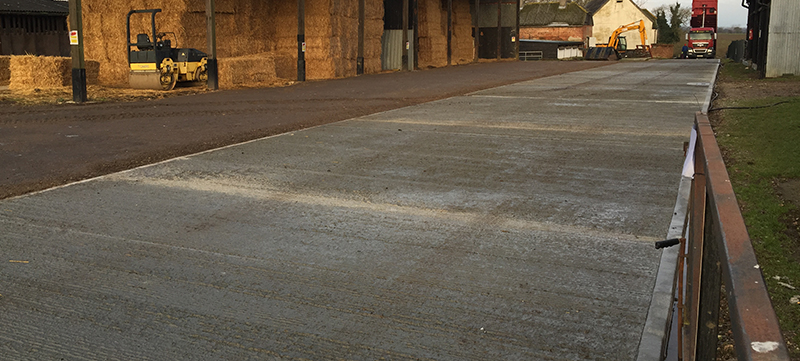 Concrete farm road installed at Writtle College