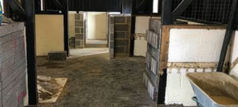 Construction progress of custom goat pens