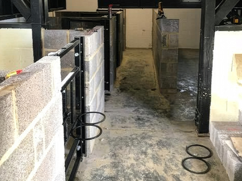 Custom goat pens with gates and feeding access