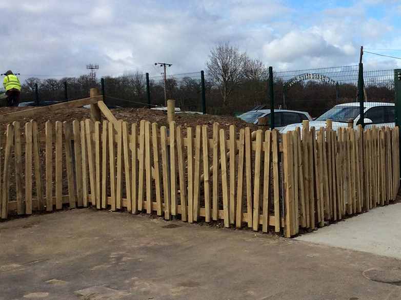 Picket fencing installed at animal park enclosure