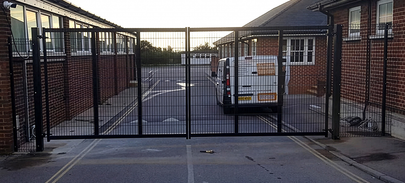 2.4m black mesh fencing and gates installed at college