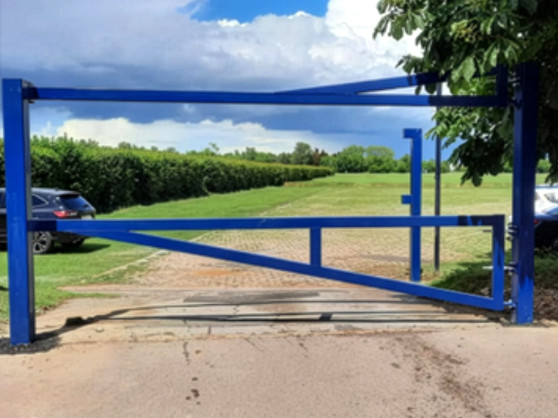 Galvanised steel height restrictor barriers for vehicle access control