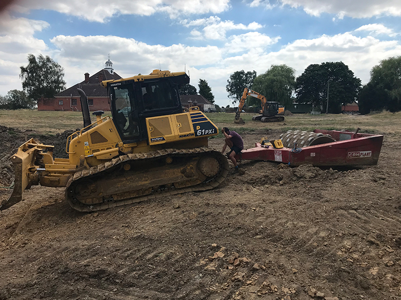 Lake excavation and earthworks in progress