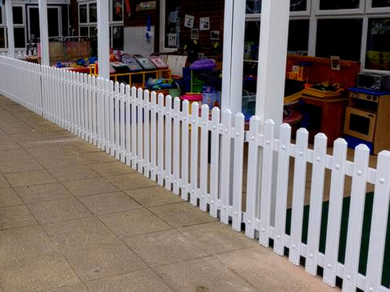 Plastic Picket Fence - School Installation Project - 2