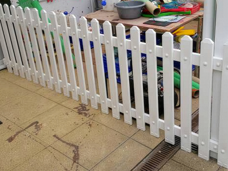 Durable PVC picket fence with clean finish