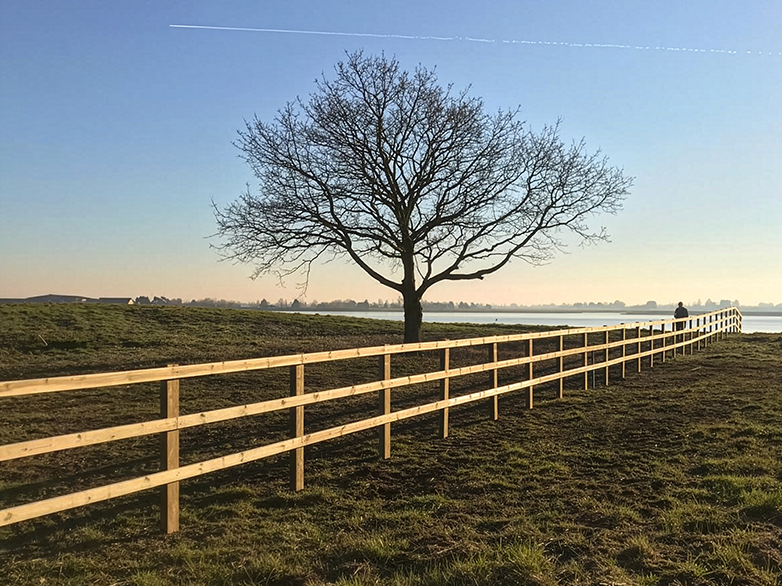 Newly installed post and rail fencing in Burnham-on-Crouch