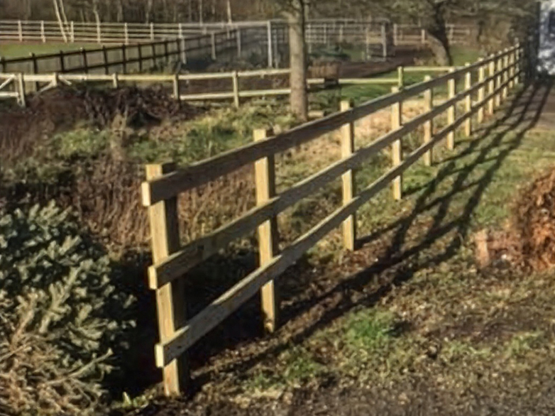 Timber Post and Rail Fence in Riding School