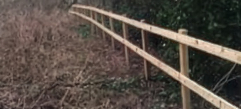 Post and rail fence installed at St Mary's Church in Shenfield