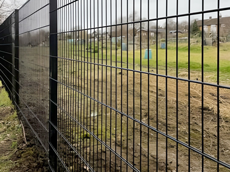 Black Mesh Security Fence With Gates Project - 1