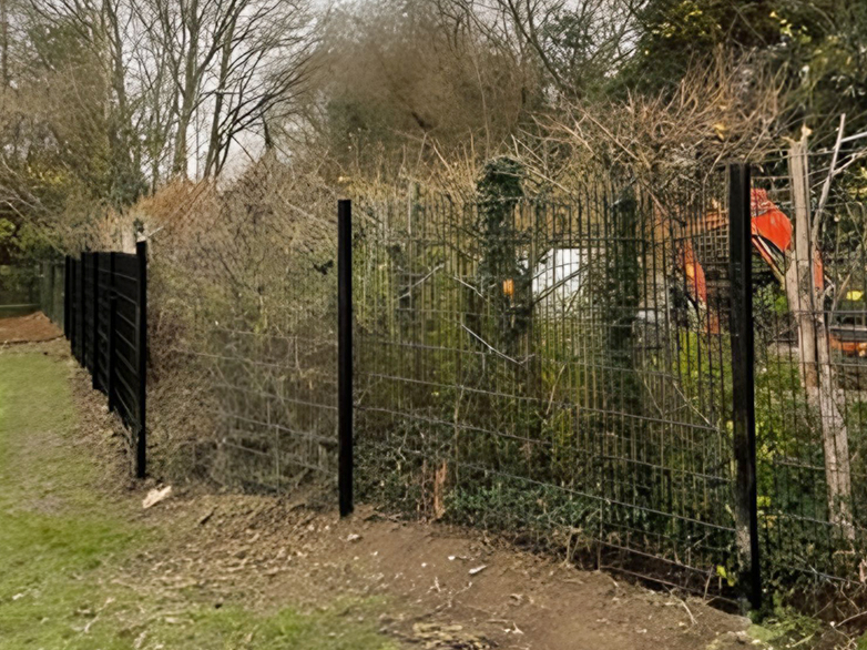 Black Mesh Security Fence With Gates
