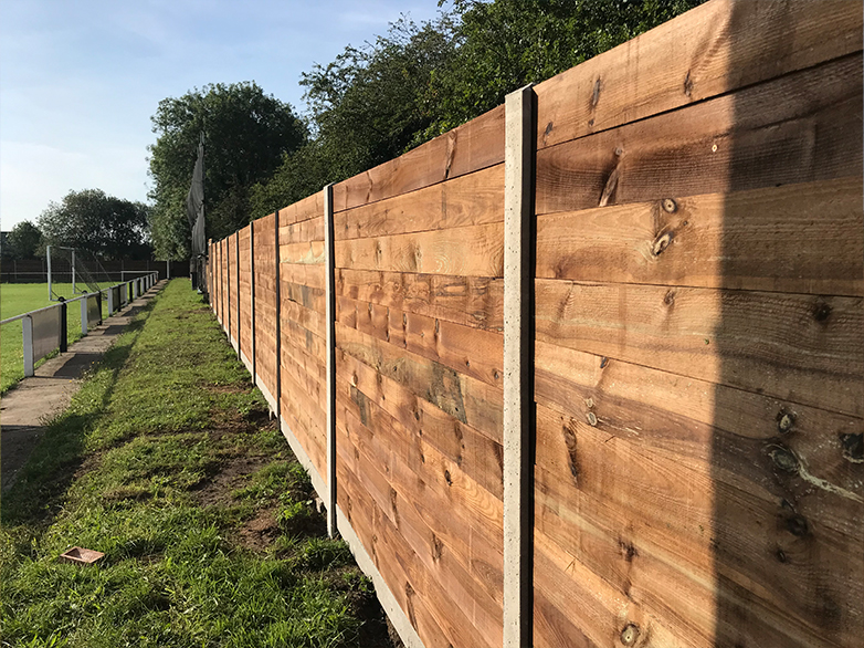 Football Club Timber and Concrete Perimeter Fence Project - 6
