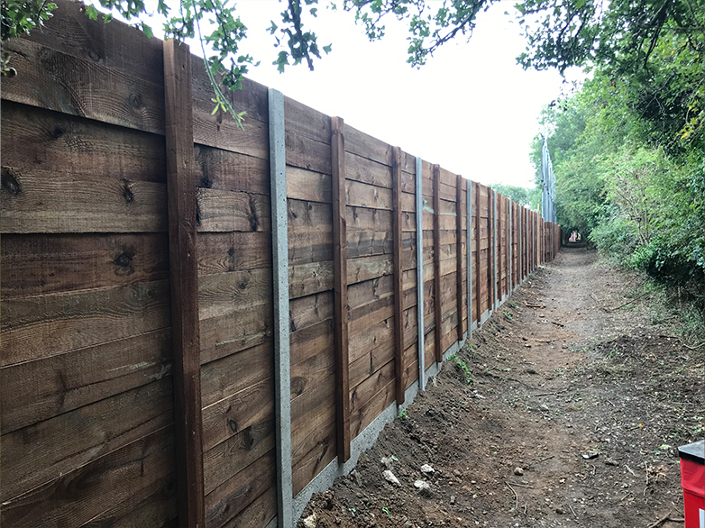 Football Club Timber and Concrete Perimeter Fence Project - 7