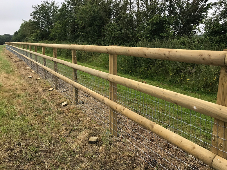 Complete paddock with horse fencing and gate