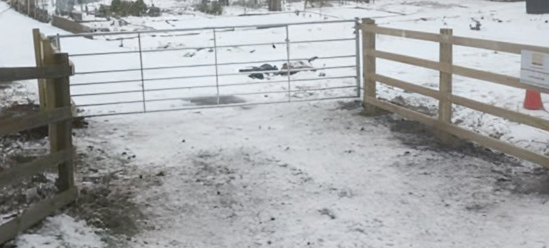 Concrete post and bar fencing repairs carried out in Denham