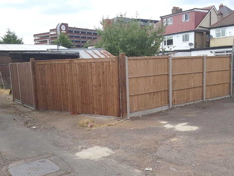 Closeboard Panels and Concrete Posts in Garden
