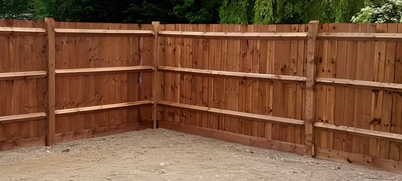Closeboard fencing on a newbuild housing development