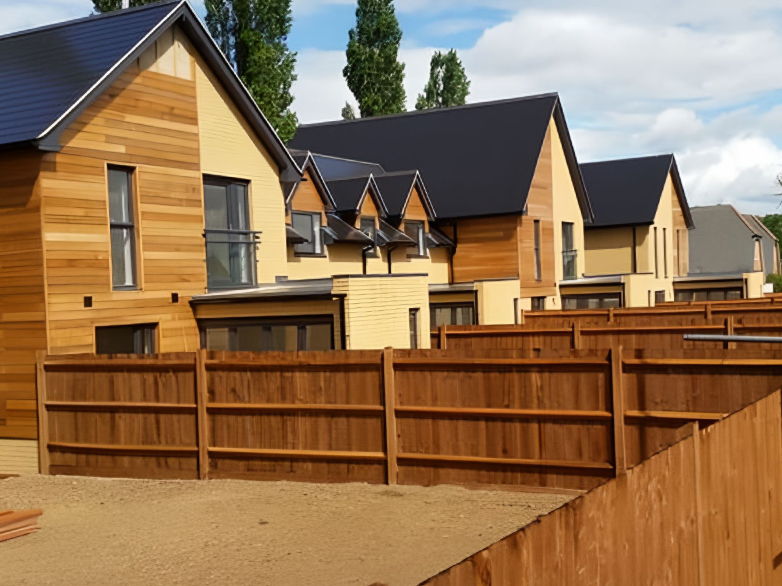 Closeboard fencing installed on a new housing estate