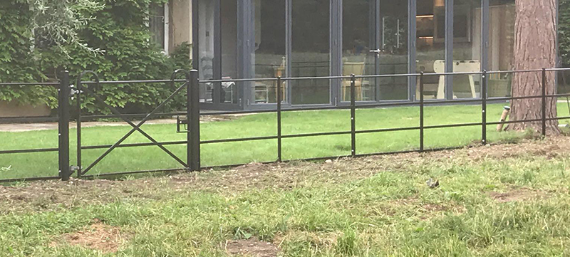 Powder coated estate fencing at modern country property