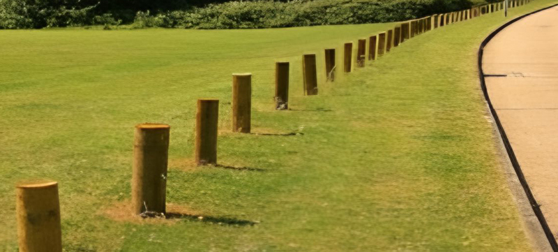 Bollards Installed on Grass to Prevent Vehicle Access