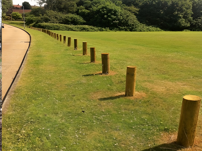 Heavy-duty drop bollard for grounds maintenance access