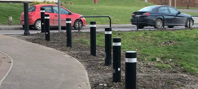 Heavy duty bollards installed to protect park from vehicle access