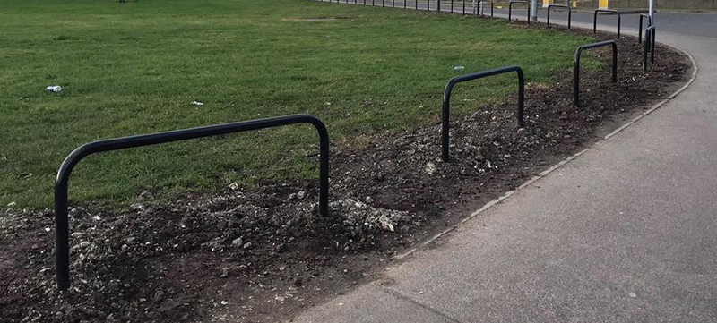 Installed hoop barriers for public space security