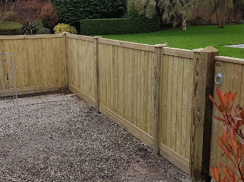 Trimmed Jacksons Panels with Gravel Boards Installed Along Path