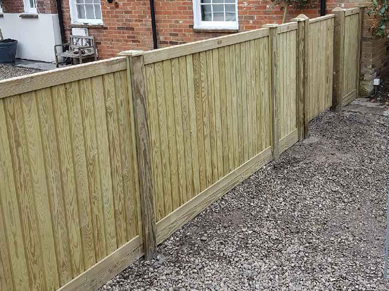 Installed Jacksons Panel Fencing with Secure Gate