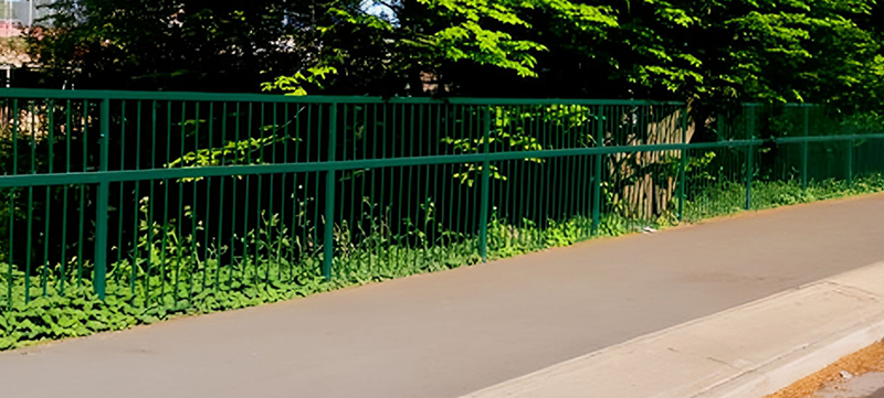 Refurbished Galvanised Railings Painted Moss Green