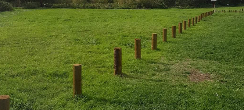 Timber Bollards Installed for Green Space Protection