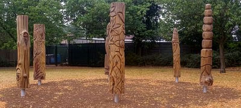 Totem pole restoration project at Cottons Park Havering