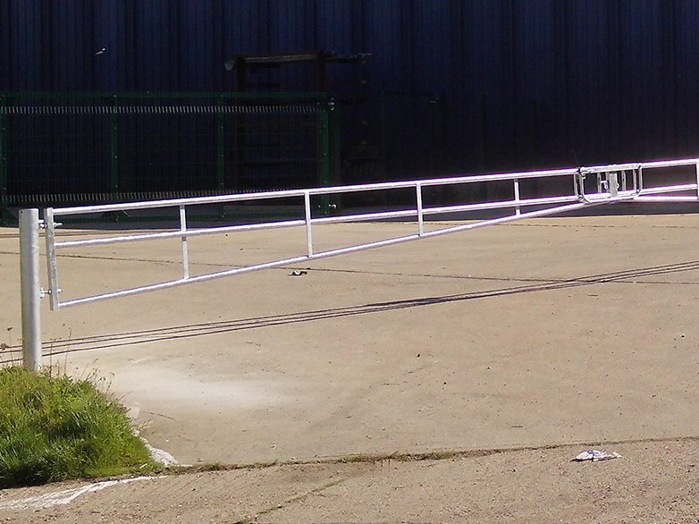 Concrete barrier gates installed on commercial yard