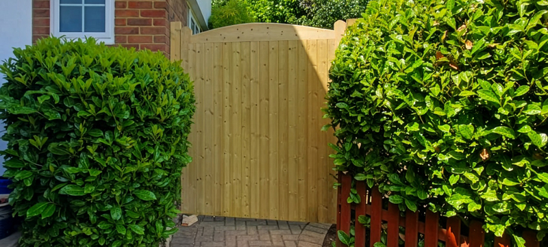 Custom timber sideway gate at private property
