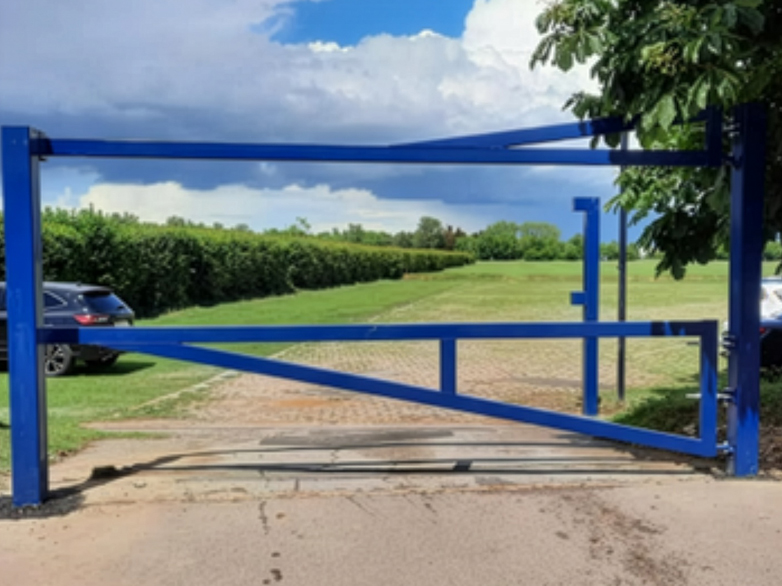 Custom Powder Coated Barrier Gate in Public Space