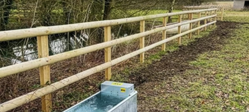 Water pipe installation using trenching machinery