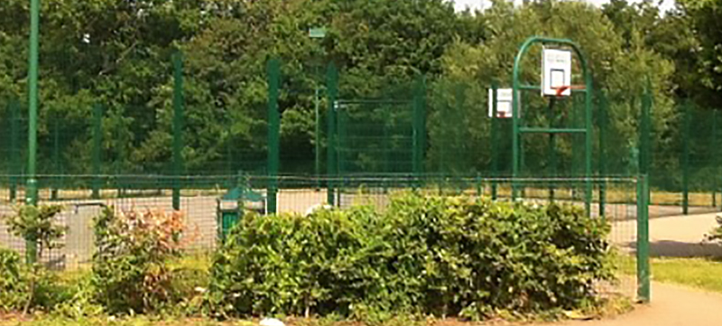 Tall Ball Court Mesh Fencing Installation