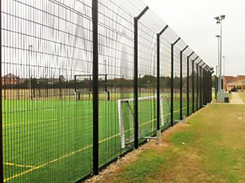 Sports Court Fencing with Cranked Posts - Essex