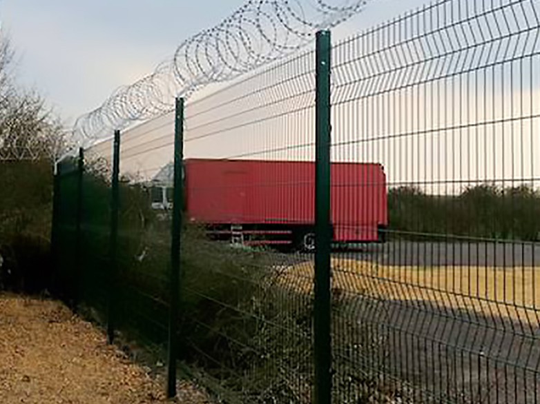 Ely Site Fence with Cranked Posts and Razor Wire